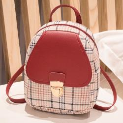 Pu Leather Zipper Crossbody Bag Wholesale Single Shoulder Bag New Fashion Plaid Backpack Ladies