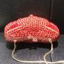 Red Animal Bridal Designer Clutch Women Evening Party Handbag Diamonds Fox Shape Crystal Purses Wedding Dinner Clutches bag