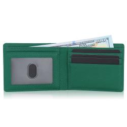 wholesale mens slim wallet minimalist genuine leather rfid blocking bifold credit card holder with gift box cartera de hombre