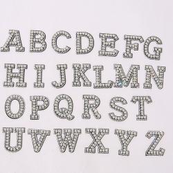 Custom Design Alphabet Patch Letter Initial Glitter Bling Pearl Letter Patch