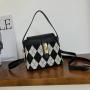 2024 New diamond pattern bucket bag Europe and the United States retro single shoulder cross bag fashion casual handbags