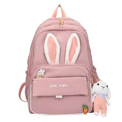 ZR841 Rabbit Girls Schoolbag New Fashion Nylon Waterproof Backpack High Quality Schoolbag Travel Student Zipper Laptop Bag