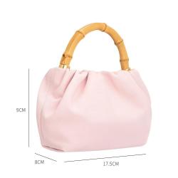 2024 OEM/ODM Luxury Designer Wooden Handle Women's Crossbody Bag Handmade Leather Handbag with Custom Logo