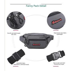 Gelory New Trendy Multi Function Waterproof Waist Bag Shoulder Pack Cross-body Chest Bag With Fashion 6 Zipper Pockets