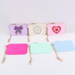 Keymay RTS Stock Fast Shipping Lightweight Waterproof Personalized Patches Nylon Wallet Card Holder Keychain Coin Purse Wallet