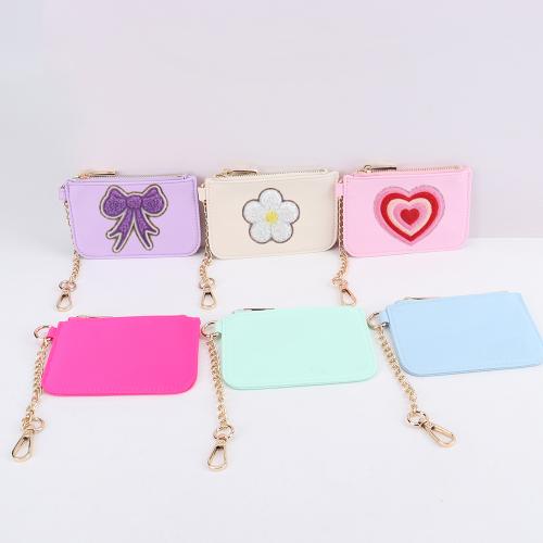 Keymay RTS Stock Fast Shipping Lightweight Waterproof Personalized Patches Nylon Wallet Card Holder Keychain Coin Purse Wallet