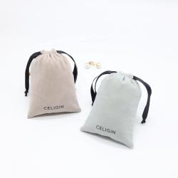 High End Soft Luxury  Flannel Gift Cosmetic Dust Packaging Jewelry Drawstring Velvet Pouch Bag