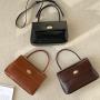 Korea Trend Crossbody Bags Glossy Leather Briefcase Young Trend Lock Flap Handbag Girls