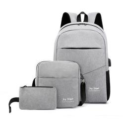 Three sets of men's bags factory wholesale business fashion trend backpack leisure schoolbag laptop bag shoulder bags