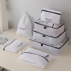Customized white black 8pcs packing cubes for storage luggage high quality travel organizer compression packing cubes set