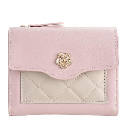 ZR616 Women's Short Wallet Fashion Girl Lovely Buckle Wallet Horizontal Square Card Holder Handbag Coin Purse Zero Wallet