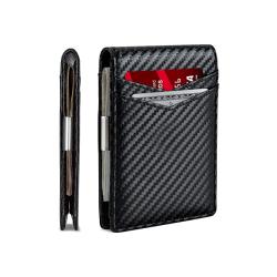 RFID Mens Carbon Fiber Wallet Slim Carbon Fiber Money Clip Wallet