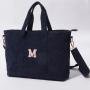 Stock M L Size Pink Beige Navy Lilac with Inner Pockets Long Shoulder Strap Beach Lunch Travel For Women Corduroy Tote Ba
