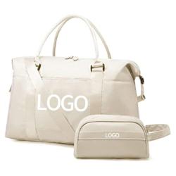 Custom  Foldable Carry On Tote Overnight Weekender Bag with Toiletry Bag Travel Gym Duffel Bag for Women