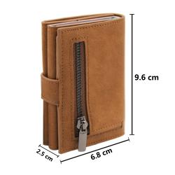 Custom Logo Zipper Coin Pocket Aluminum Minimalist Wallets for Men Pop Up Card Holder