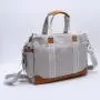 Stock Large Capacity Long Shoulder Belt Cross-body Canvas Tote Mommy Bag with Changing Mat 2 Stroller Strap Baby Diaper Bags