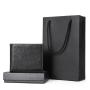 Custom Leather Men Wallets Ultra Slim Leather Wallet RFID Horizontal Business Card Holder Wallet Gift Set for Men