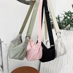 2024 new nylon simple shoulder bag fashion mommy shopping dumpling bag soft student crossbody bag