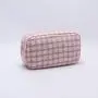 Keymay New Arrival Fashion Plaid Zipper Bag Beauty Organizer Pouch Travel makeup Bag Checkered Cosmetic Bag