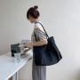 Korean edition women's new casual solid canvas bag fashion trend single shoulder bag large capacity student tote bag