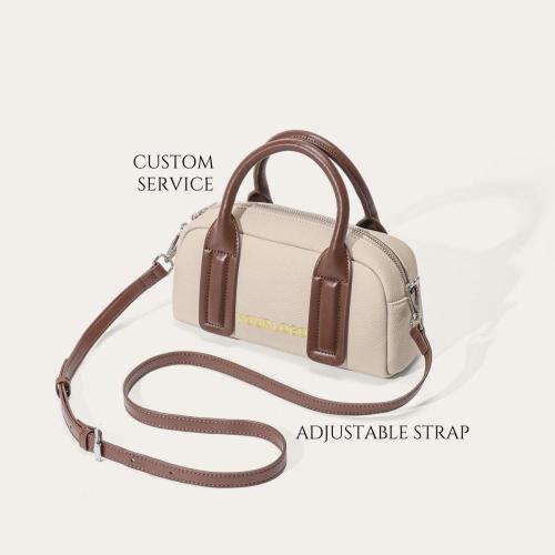 Trendy Leather Small Boston Crossbody Casual Shoulder Bag Handbag for Women Compact Fashion Purse Elegant Mini Chic Everyday Bag