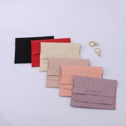 OEM Microfiber Jewelry Gift Pouch Luxury Custom Emboss Small Jewelry Envelope Microfiber Bag For Earring Necklace Bracelet