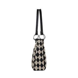 2024 Fashion Women's Tote Bags Wholesale Argyle Patterns Canvas Hot Selling White Black Custom Casual OEM ODM Soft Large Zipper