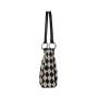 2024 Fashion Women's Tote Bags Wholesale Argyle Patterns Canvas Hot Selling White Black Custom Casual OEM ODM Soft Large Zipper