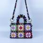 New Fashion Handmade Colorful Bead Checkered Woven Bag carteras para mujer 	 sac a main