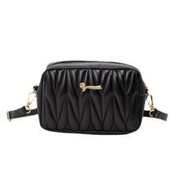 2024 Ladies Fashion Embroidered Cosmetic Bag V-Grain Wavy Diagonal Design Single Handle Portable for Foreign Trade Wholesale