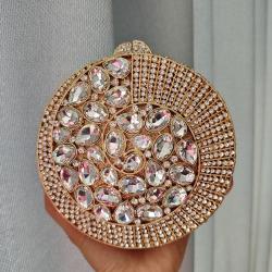 New Arrival Thread Diamond Evening Bags Metal Luxury Handmade Full Crystal Dinner Bags Rhinestone Clutches for women