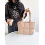 Trendy new trend puff Shoulder bag Down nylon Puff hand Bag Student Casual Space Cotton Tote Bag for girls
