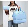 HR647 Fitness Bag for Women with USB Interface Nylon Dry Wet Separation Training Leisure Bag with Adjustable Pull Rod Travel Bag
