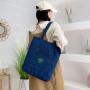 Eco-Friendly Recycled Canvas Tote Bag Custom Logo Designer Women's Denim Shoulder Bag