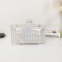 Fashionable and exquisite diamond inlaid transparent acrylic small square bag