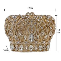 Custom design 2024 luxury Handmade Evening Bag Crown Shape Rhinestone Bag European Clutch Women Bag Chain Luxury 2023