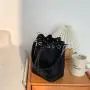 New design handbags nylon lady shoulder bag Fashion fold messenger bag for women PU stitching bucket small crossbody bag