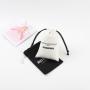 Custom Logo Printed Canvas Cotton Drawstring Dust Bag Black White Thick Cotton Jewelry Packaging Cosmetic Pouch