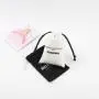 Custom Logo Printed Canvas Cotton Drawstring Dust Bag Black White Thick Cotton Jewelry Packaging Cosmetic Pouch
