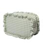 Large Capacity Nylon Travel Makeup Bag Storage bag Custom French Style Gingham Ruffle Cosmedtic Bag Round