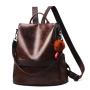 2024 Women's New Fashion Soft Leather Large Capacity Backpack Street Casual Single Strap Shoulder Bag Portable Chains Decoration