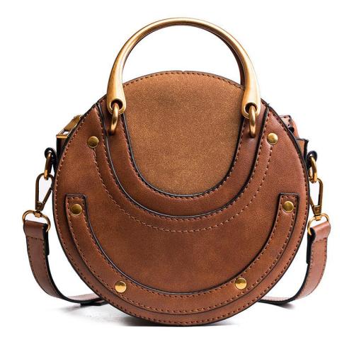 Hot selling women's small round bag fashionable frosted splicing single shoulder crossbody handbag