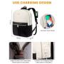 LOVEVOOK Fashionable ladies daily mochilas travel school weekend bag waterproof black nylon university student backpack women