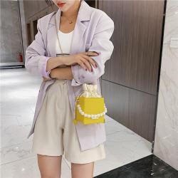 Fashion Girl Purse Small Messenger Mini Pearl Square Bag 2022 Women Purple Box Handbags For Ladies Shoulder Messenger Bags