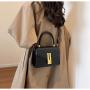 ZR540 Women's Bags Fashion Girl Clemence Solid Color Small Square Bag Simple Lattice Zipper Shoulder Crossbody Bag Female Party