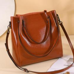 2024 New big genuine leather shoulder tote bags for women's totes handbags ladies luxury shoulder leather bags wholesale