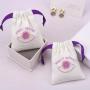 OEM Factory Reusable Custom Logo Printing Brush Canvas Earring Bracelet Storage Bag Small Soft Cotton Drawstring Jewelry Pouch