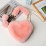 Custom plush Tote bag Heart shape design decorative storage shopping niche design plus logo zipper bag