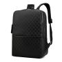 Men's Backpack Computer Bag PU Leather Business Student Backpack Large Capacity Business Trip Customs Travel Bag