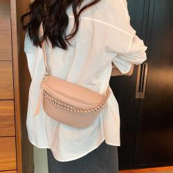 HR776 Fashion Women Chest Bag Personalized Wide Shoulder Strap Crossbody Bag Girl's Versatile Zippers Phone Storage Waist Bag